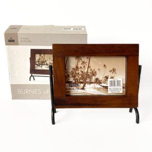 BURNES WOOD PHOTO FRAME WITH METAL STAND 4 x 6"